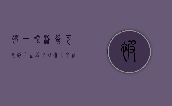 被一根棉签可爱到了，生活中的微小幸福