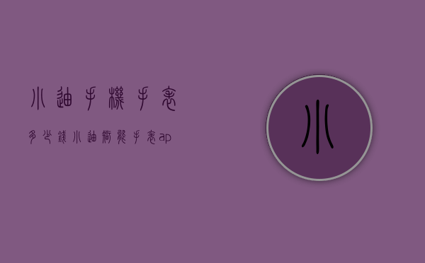 小迪手机手表多少钱（小迪智能手表app下载）