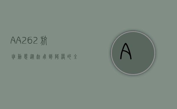 AA262航班动态，从起飞到降落的全程解析
