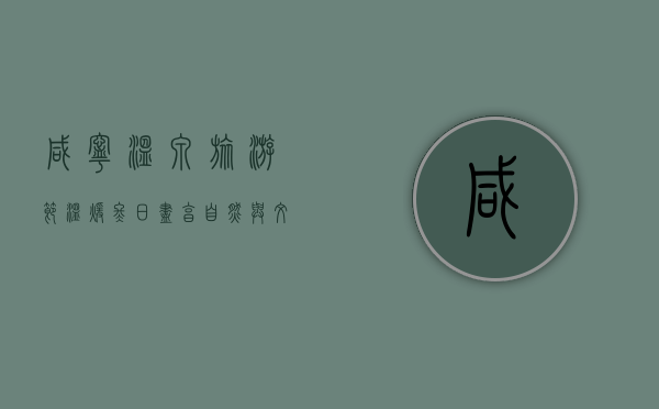 咸宁温泉旅游节，温暖冬日，尽享自然与文化的盛宴