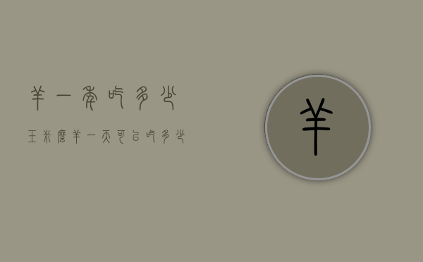 羊一年吃多少玉米么（羊一天可以吃多少玉米）
