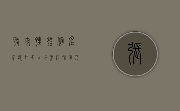 张雨晴这个名字能打多少分（张雨晴个人资料介绍）
