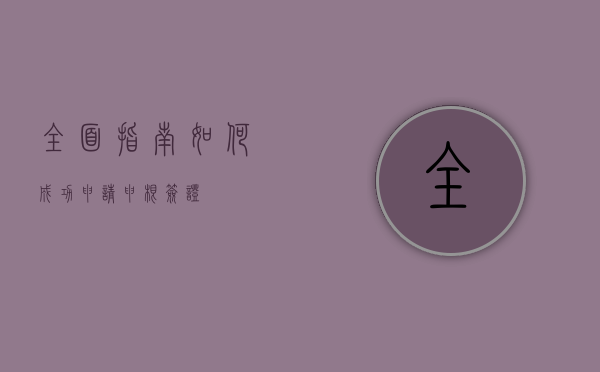 全面指南，如何成功申请申根签证