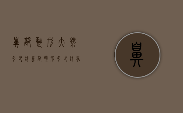 鼻部整形大概多少钱（鼻部整形多少钱有知道的吗）