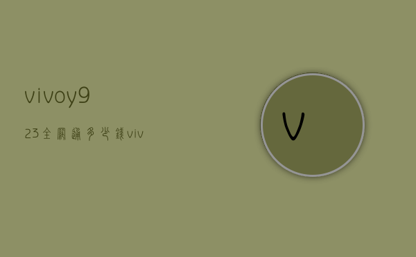 vivoy923全网通多少钱（vivoy923手机报价）