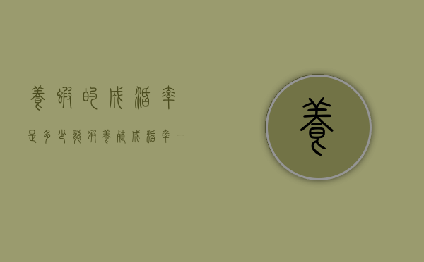 养虾的成活率是多少（龙虾养殖成活率一般多少）