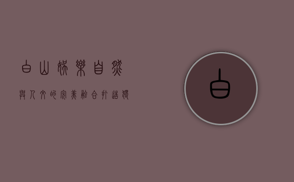 白山娱乐，自然与人文的完美融合，打造独特休闲体验