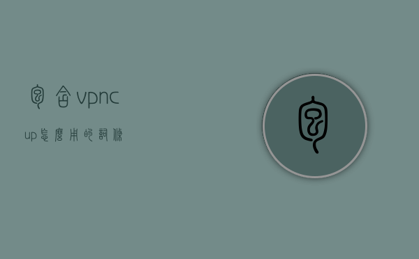 包含vpncup怎么用的词条