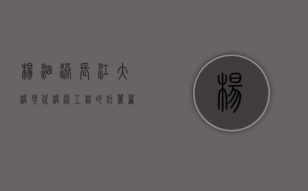 杨泗港长江大桥，现代桥梁工程的壮丽篇章