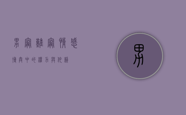 男宠难宠，情感博弈中的权力与依赖