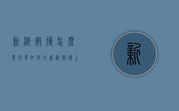 新浪微博怎么发文章（如何在新浪微博上发表文章）