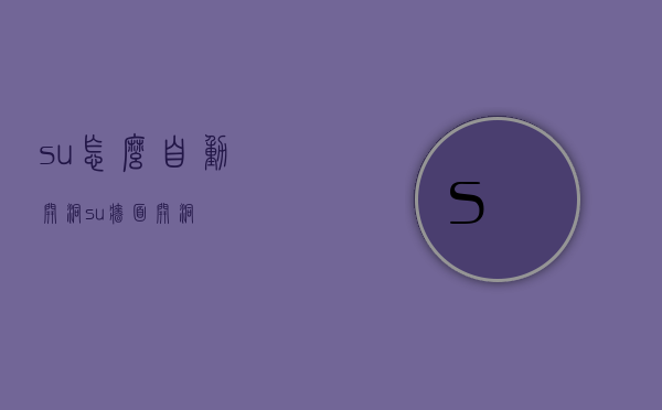 su怎么自动开洞（su墙面开洞）
