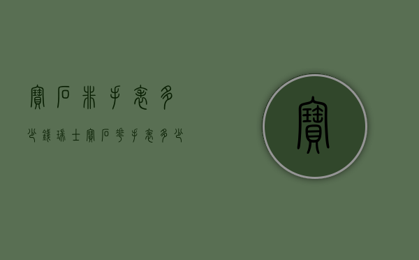 宝石非手表多少钱（瑞士宝石花手表多少钱一块）