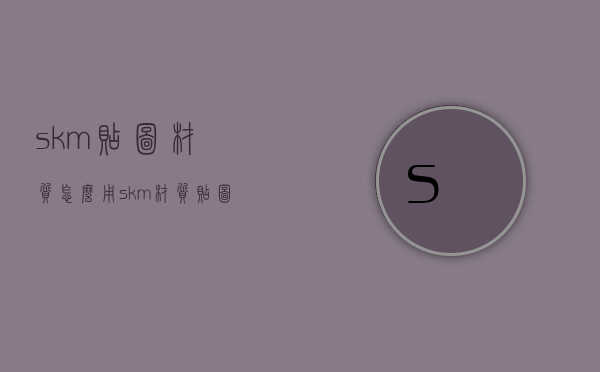 skm贴图材质怎么用（skm材质贴图是什么）