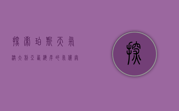 探索珀斯天气，澳大利亚西海岸的气候奥秘