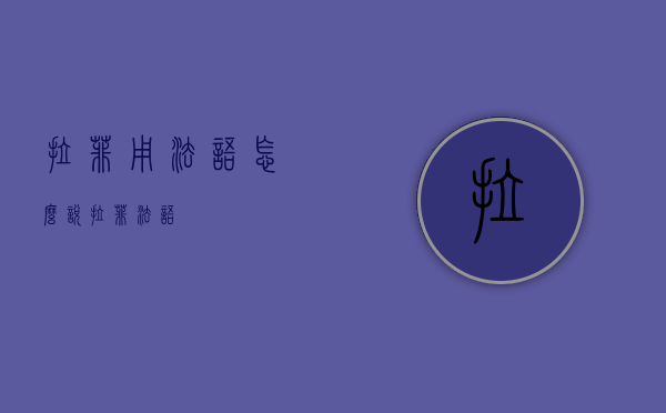 拉菲用法语怎么说（拉菲 法语）