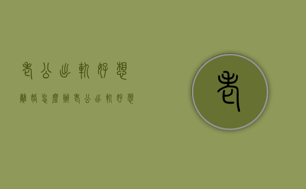老公出轨好想离婚怎么办（老公出轨好想离婚怎么办呀）