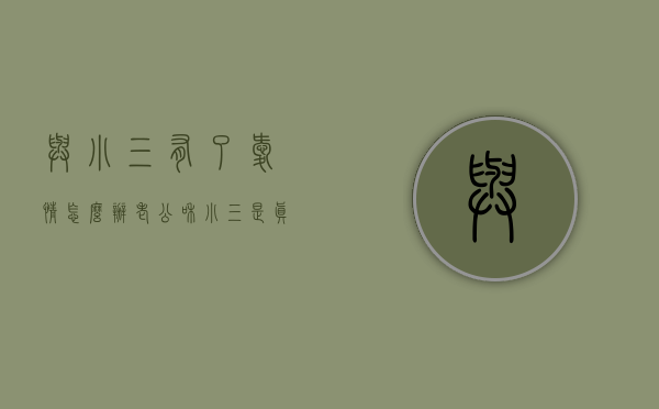 与小三有了爱情怎么办（老公和小三是真爱怎么办）