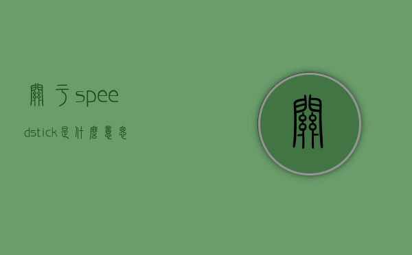关于speedstick是什么意思的信息