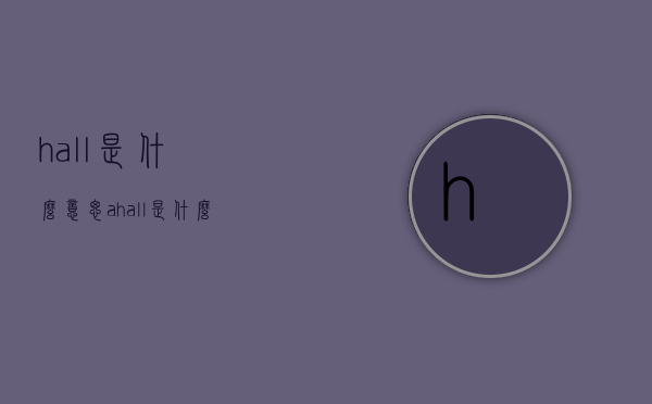 hall是什么意思（a hall是什么意思）