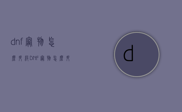 dnf宠物怎么升级（DNF宠物怎么升级超时空）