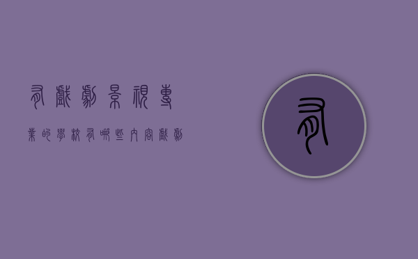 有戏剧影视专业的学校有哪些内容（戏剧影视类专业包括哪些专业）