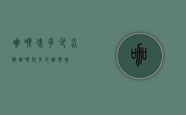 咖喱块多少水（做咖喱放多少咖喱块）