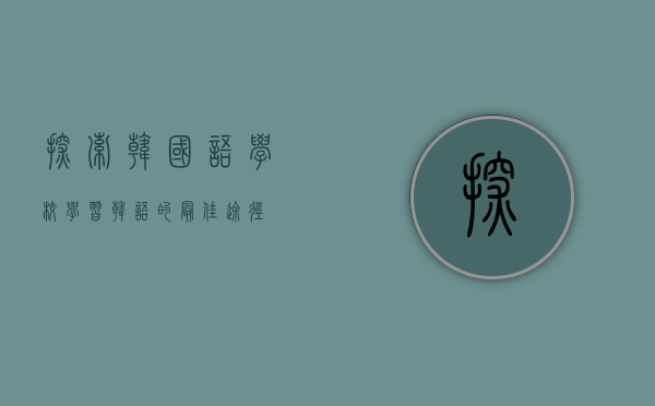 探索韩国语学校，学习韩语的最佳途径