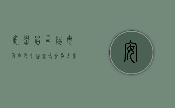 安徽省阜阳市有多少中国书协会员（安徽省阜阳市有多少中国书协会员呢）
