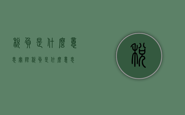 税负是什么意思（实际税负是什么意思）
