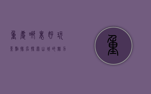 重庆哪里好玩景点排名，探索山城的魅力与风情