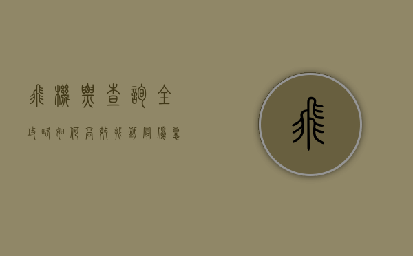 飞机票查询全攻略，如何高效找到最优惠的机票
