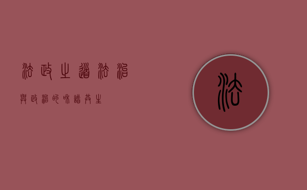 法政之道，法治与政治的和谐共生
