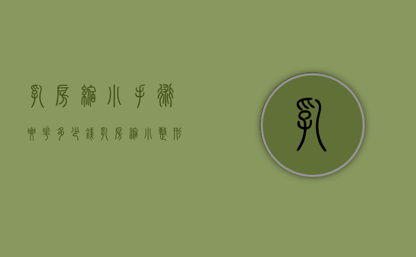 乳房缩小手术要花多少钱（乳房缩小整形手术费用）