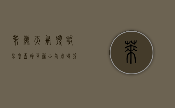莱芜天气预报怎么查询（莱芜天气实时预报）