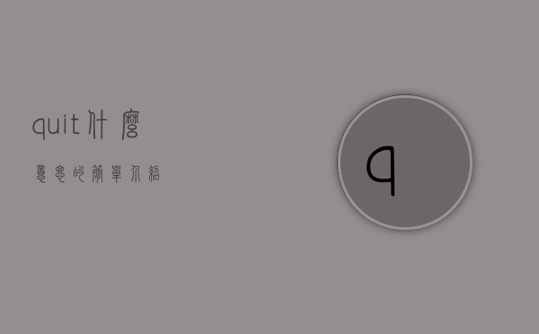 quit什么意思的简单介绍