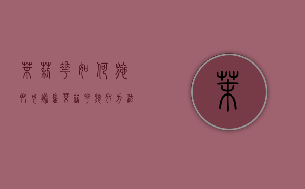茉莉花如何施肥可爆盆 茉莉花施肥方法（茉莉花的施肥方法）
