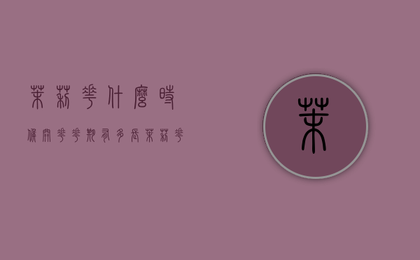 茉莉花什么时候开花？花期有多长？（茉莉花什么时候才能开花）