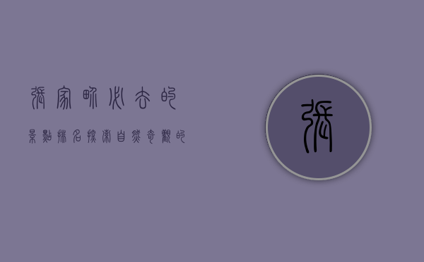 张家界必去的景点排名，探索自然奇观的绝美之旅