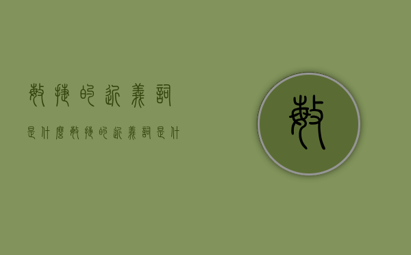 敏捷的近义词是什么（敏捷的近义词是什么反义词是什么）