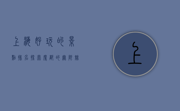上海好玩的景点排名，探索魔都的无限魅力