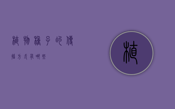 植物种子的传播方式有哪些？