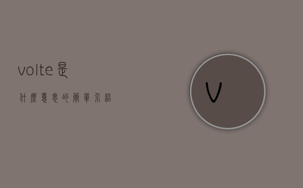 volte是什么意思的简单介绍
