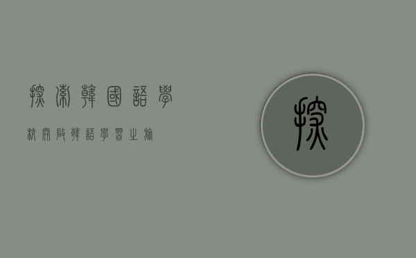 探索韩国语学校，开启韩语学习之旅