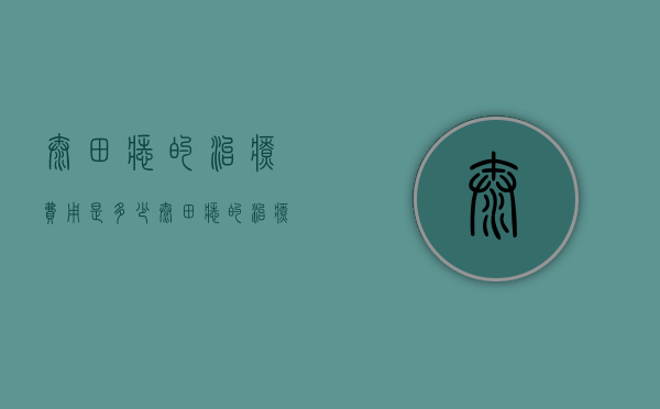 太田痣的治疗费用是多少（太田痣的治疗费用是多少钱）