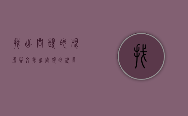 找出问题的根源英文（找出问题的根源）