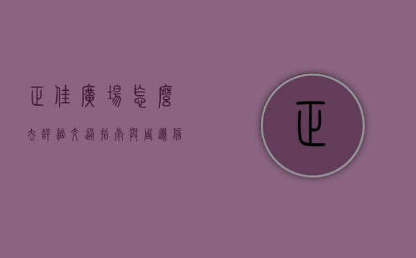 正佳广场怎么去？详细交通指南与周边信息全解析