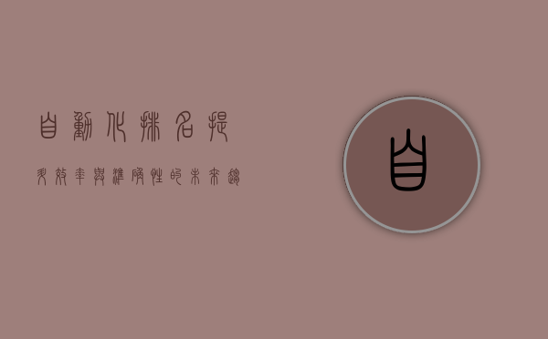 自动化排名，提升效率与准确性的未来趋势