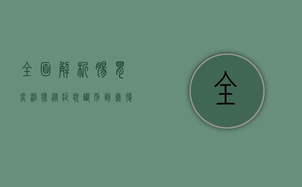 全面解析肠胃炎治疗，从症状识别到康复指南