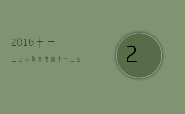 2016十一三亚天气怎么样（十一三亚的天气）